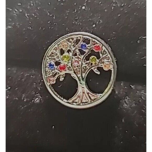 NWOT Silvertone Tassel Interchangeable Snap Tree Of Life 22" Necklace - Picture 5 of 7